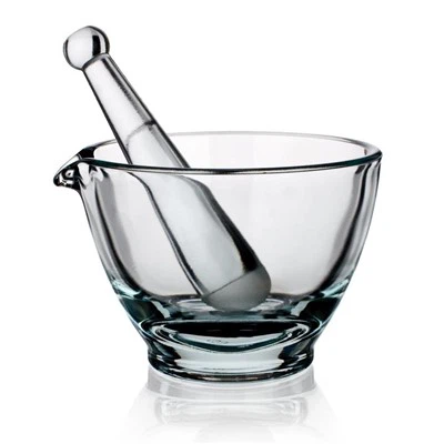 Ensemble de pilon et de mortier en verre borosilicaté 3.3, verrerie de laboratoire de haute qualité à usage pharmaceutique